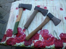 3 antik geschmiedet Hau Beil Axt Zimmermann Hand geschmiedet
