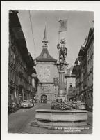 AK ca. 1953 Bern Bärenbrunnen,Zytgloggeturm mit Opel Olympia