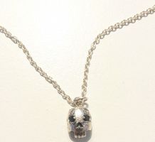 pendentif tête de mort skull argent, unique, bijoutière CH !