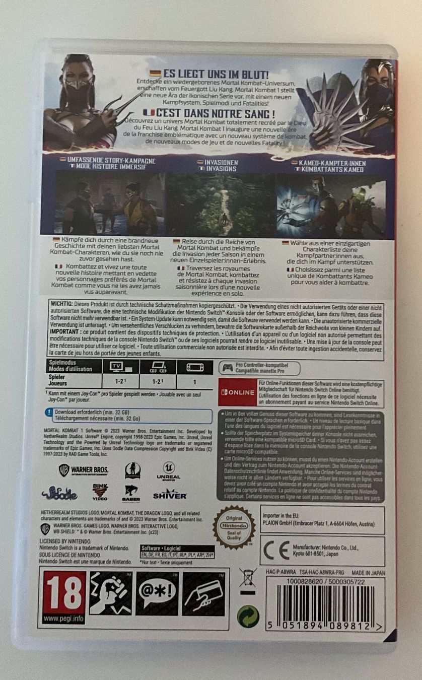 Spiele: Mortal Kombat 1 Switch – Gebraucht aus Wettingen von __mj81 1