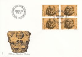 1983 Viererblockserie 4 FDC J. Martigny Hunde Radfahren Komm