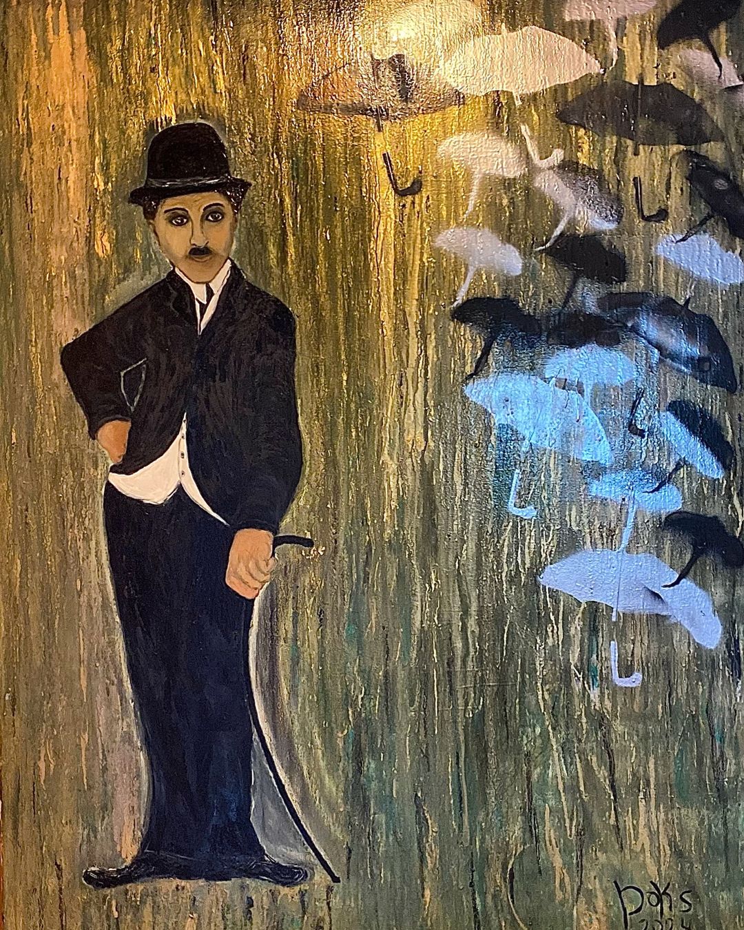 Dipinti: Oil Bild /Charles  Chaplin/Kunst Doks – Nuovo e nell'imballaggio originale da Beromünster venduto da dok_b8mf 7