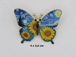 Schmetterlings Pin - Van Gogh Sonnenblumen - 4x3,2cm