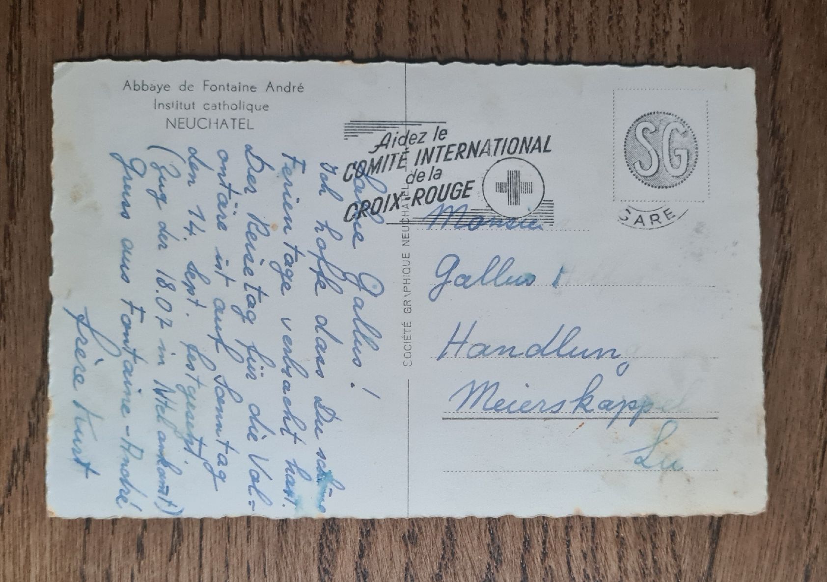 Cartoline postali: Abbaye de Fontaine André, Neuchâtel – Usato da Ebikon venduto da Donar50 1