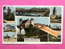 1917 Wurzen, Postamt, Wettin-Platz mit Kriegerdenkmal…