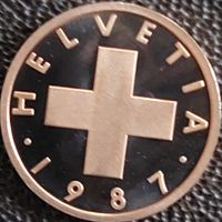 1 Rappen 1987 pp / aus Münzsatz / in einer Münzkapsel