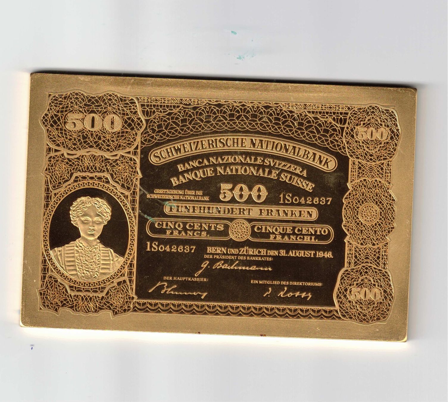 Banconote: Replica 500 Fr. Collection Helvetic – Nuovo (secondo la descrizione) da Bottmingen venduto da Golferin