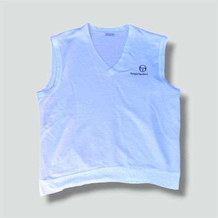 Sergio Tacchini streetwear white tank top M vintage gilet
