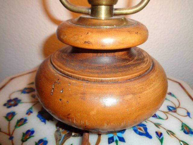 Lampade: Tischleuchte aus Glas und Holz – Usato da Zürich venduto da Paykan 4