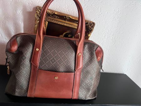 Balenciaga Paris Vintage Tasche / Reisetasche Monogramm Brau