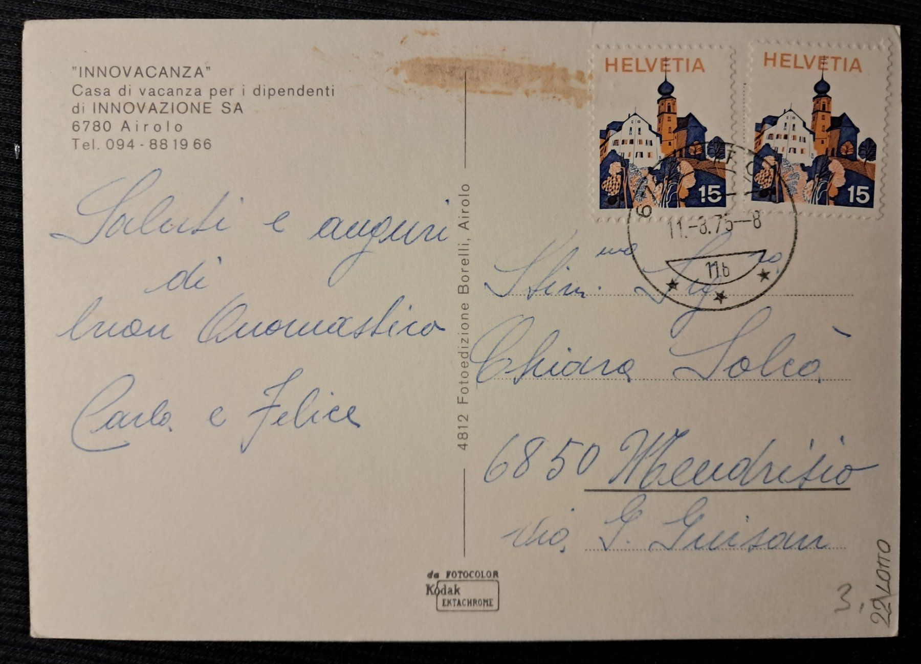 Cartes postales: AIROLO - INNOVACANZA – D'occasion à Ponto Valentino par giorgia06 1