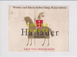 Etikette - Hallauer Beerliwein "Graf von Spiegelberg" /bd