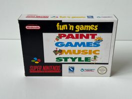 Super Nintendo SNES Fun'n Games Paint Games Music Style