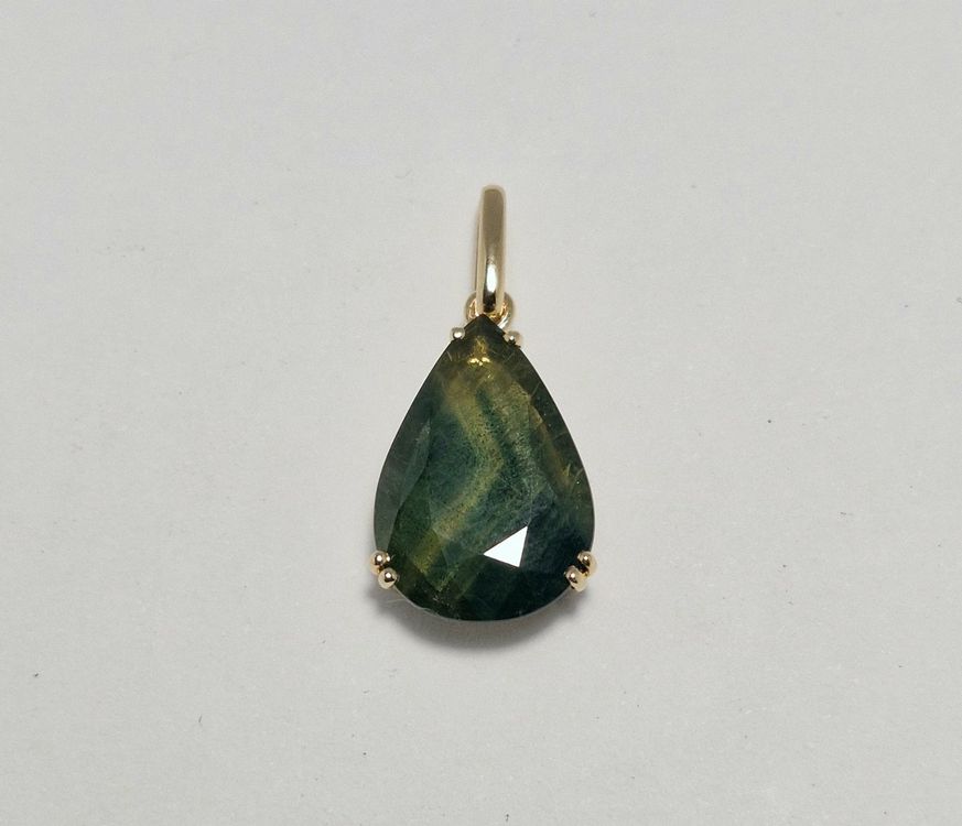 Ciondoli: 18K Gelbgold Anhänger mit Saphir (6.45 ct) & Zertifikat – Nuovo e nell'imballaggio originale da Hinwil venduto da GOS08 5