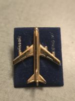 SWISSAIR Broche / pin vintage Boeing 747 – avion doré