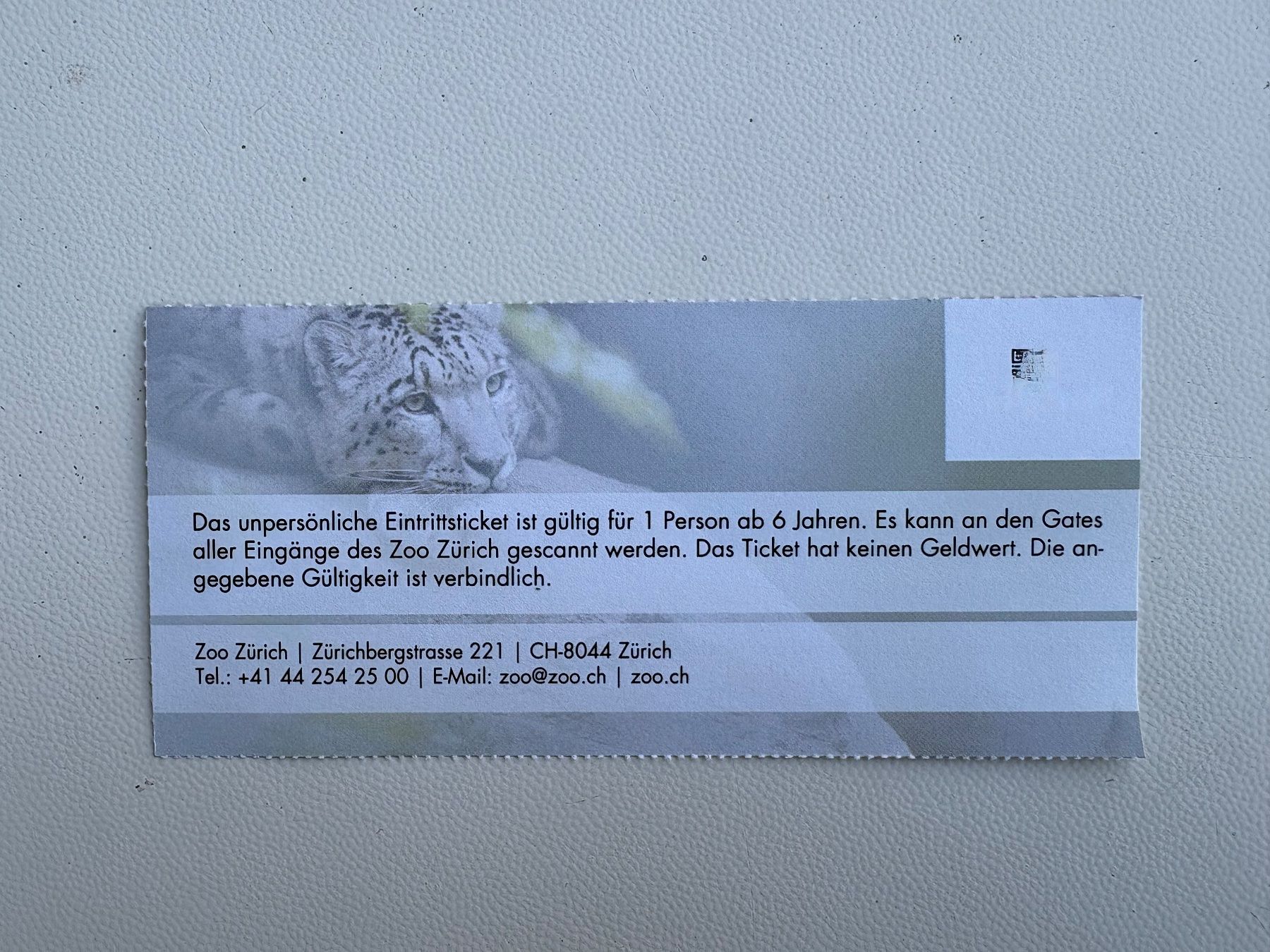 Billets: Zoo Zürich Ticket – Neuf (Voir description) à Zürich par Senga05 1