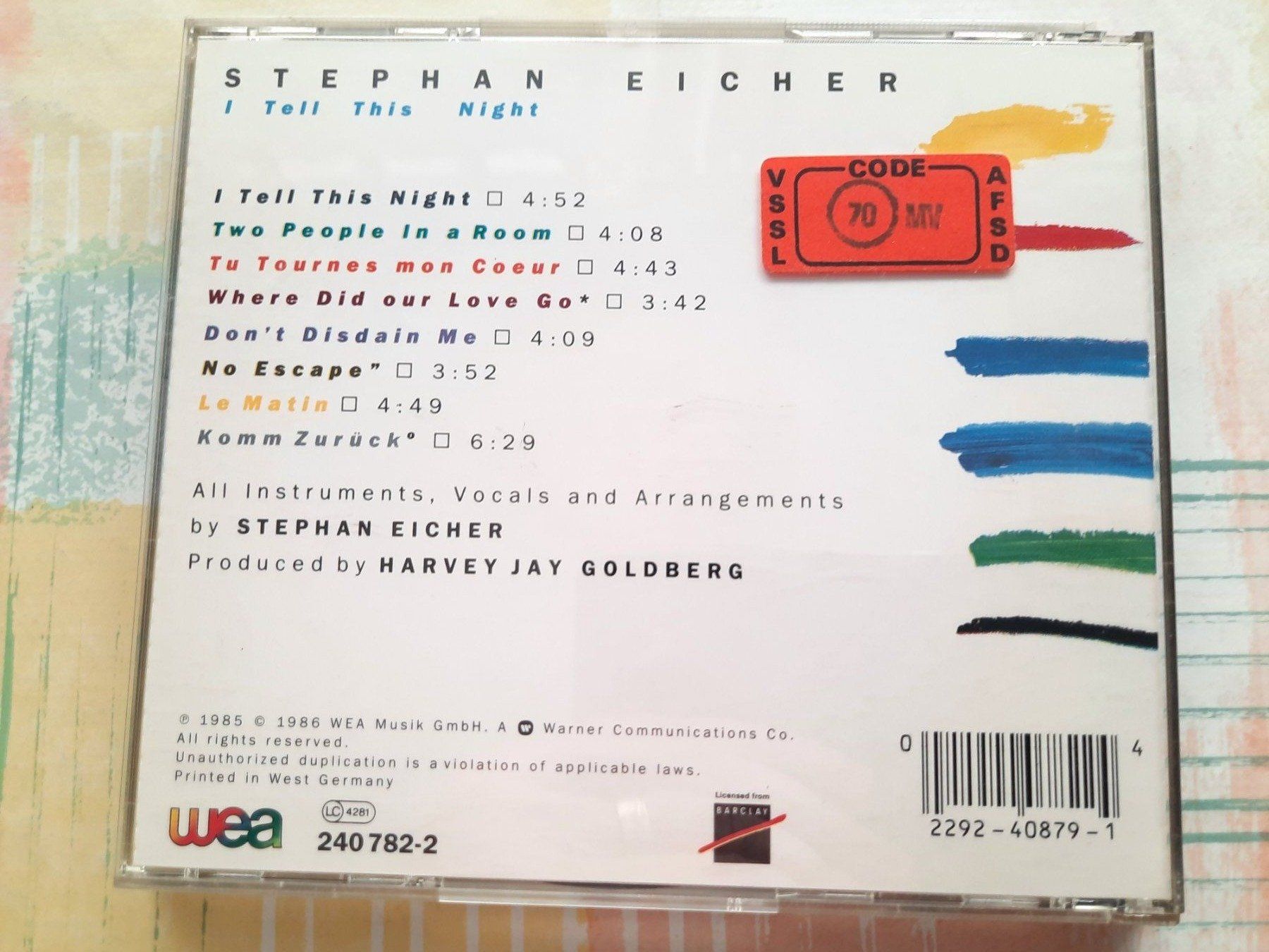 CDs: CD Stephan Eicher - I tell this night – D'occasion à Pully par bro_n52j 1