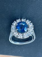 Saphir-Brillant-Ring - Traumhafter 18 k-WG-Ring!
