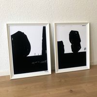 Felsen Natur Black White Modern Art Bild Abstrakt Dekor