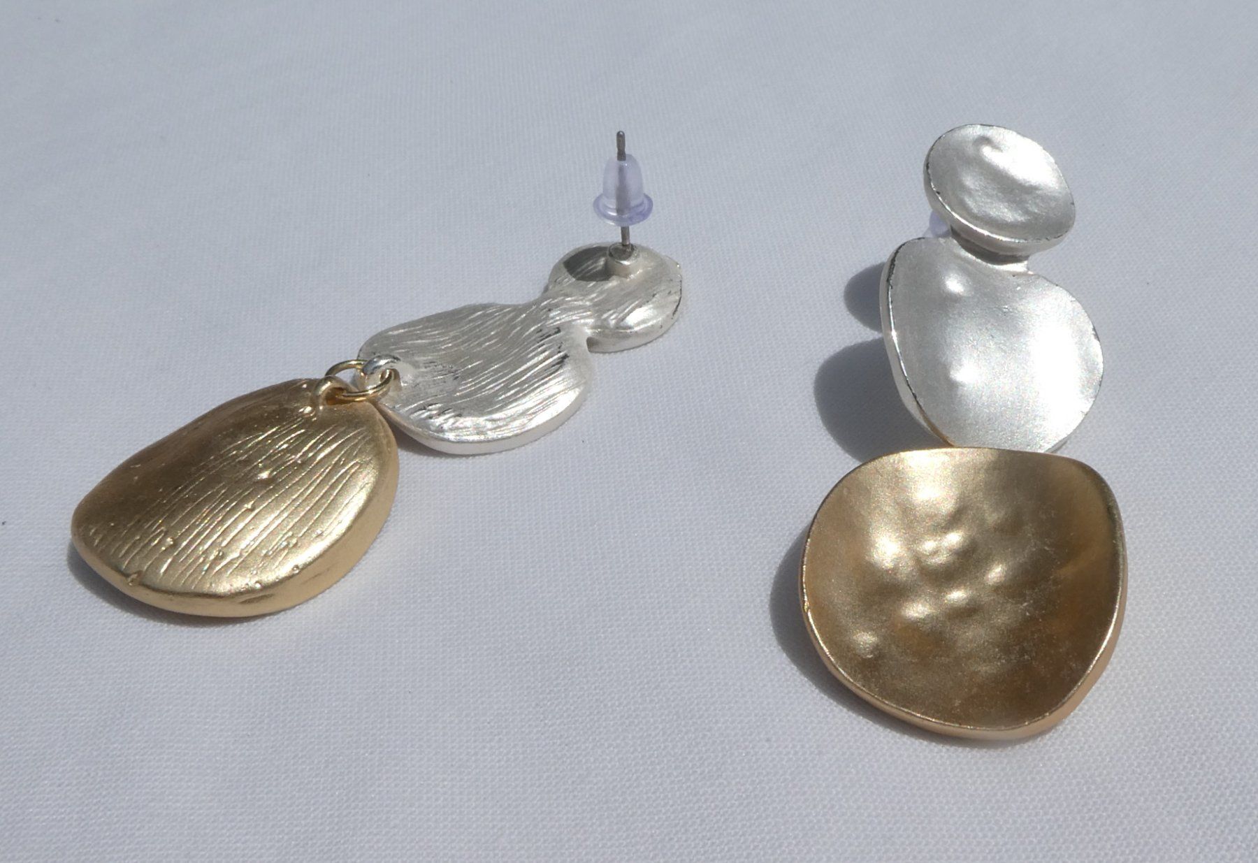Boucles d'oreille: Retro Hänge-Ohrstecker, silber/gold, Modeschmuck / NEU – Neuf (Voir description) à Gattikon par kaandooh 2