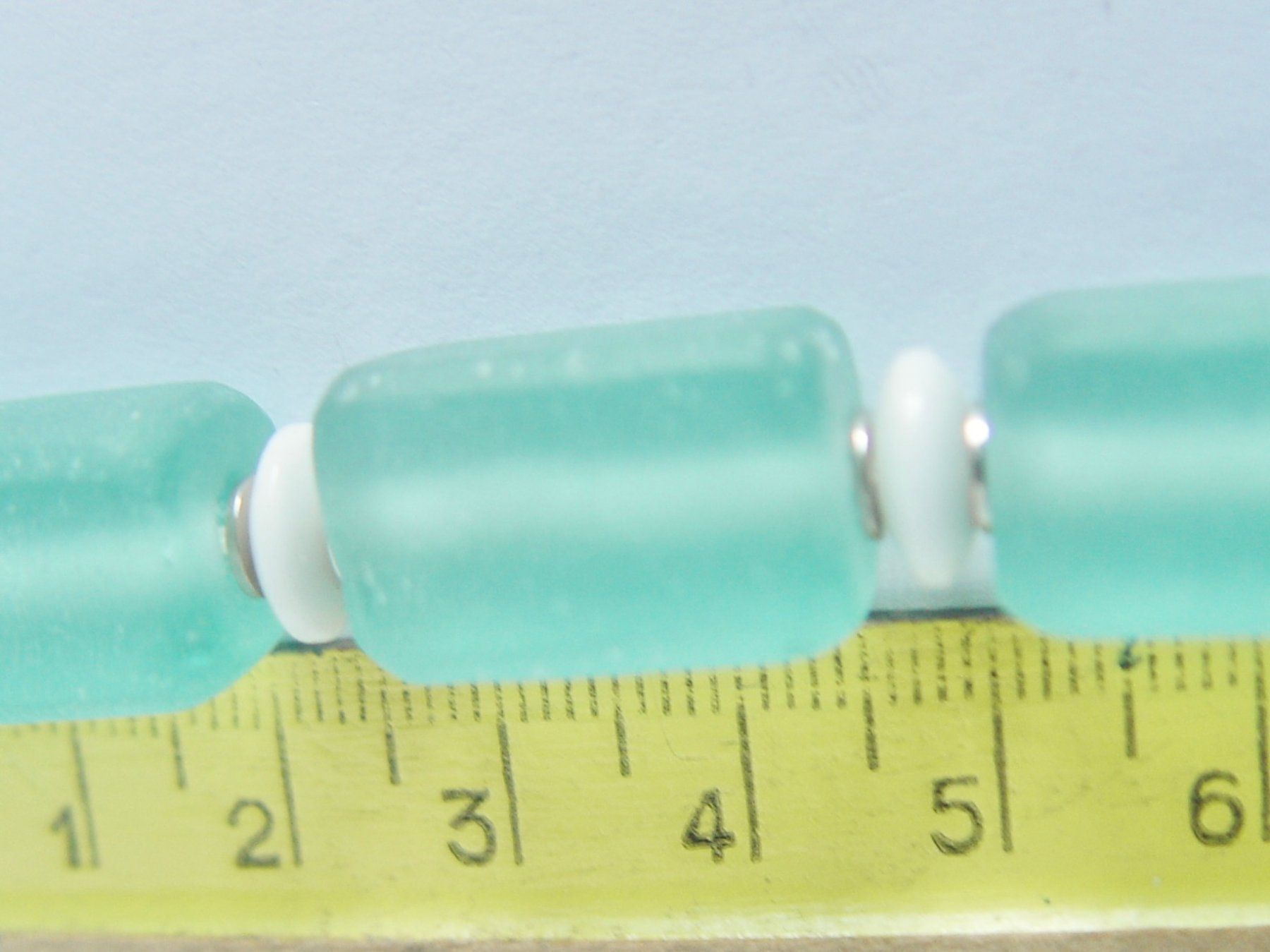 Colliers: Collier aus afrikanischem, Eis-blauem Recycling Glas – D'occasion à Henggart par gernli 4