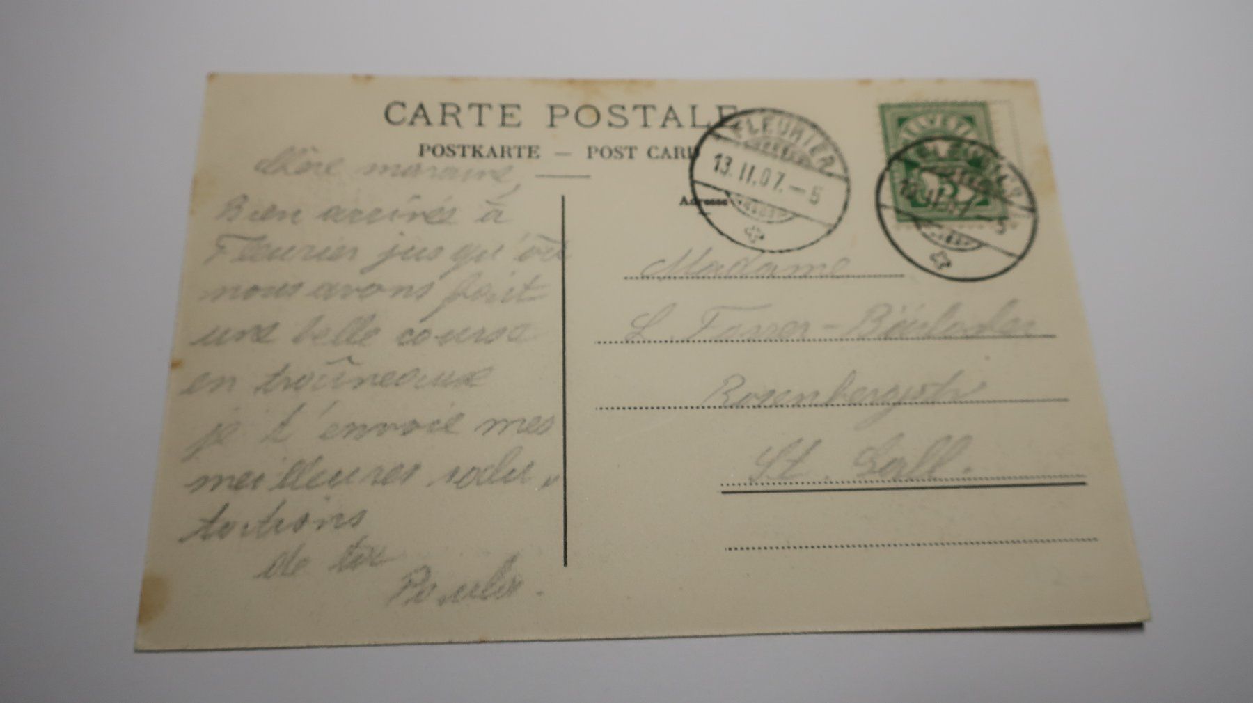 Cartoline postali: Fleurier - Vue générale  1907 – Usato da Cormoret venduto da Pascalll2001 5