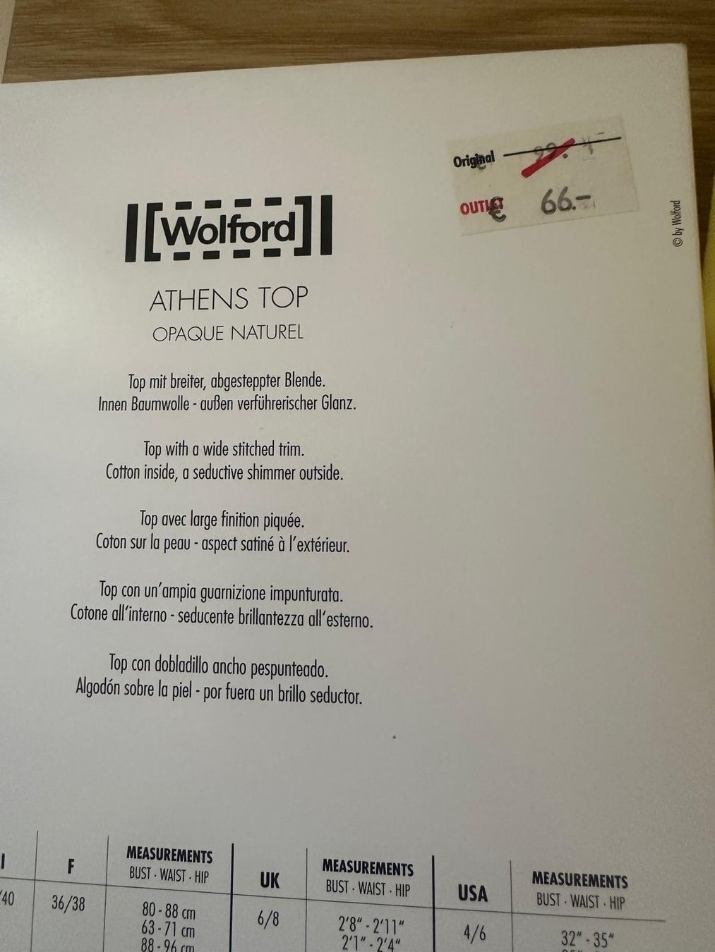 Wolford Top: Längeres Top von WOLFORD – Nuovo (secondo la descrizione) da Neuhausen venduto da Lechasseur 1