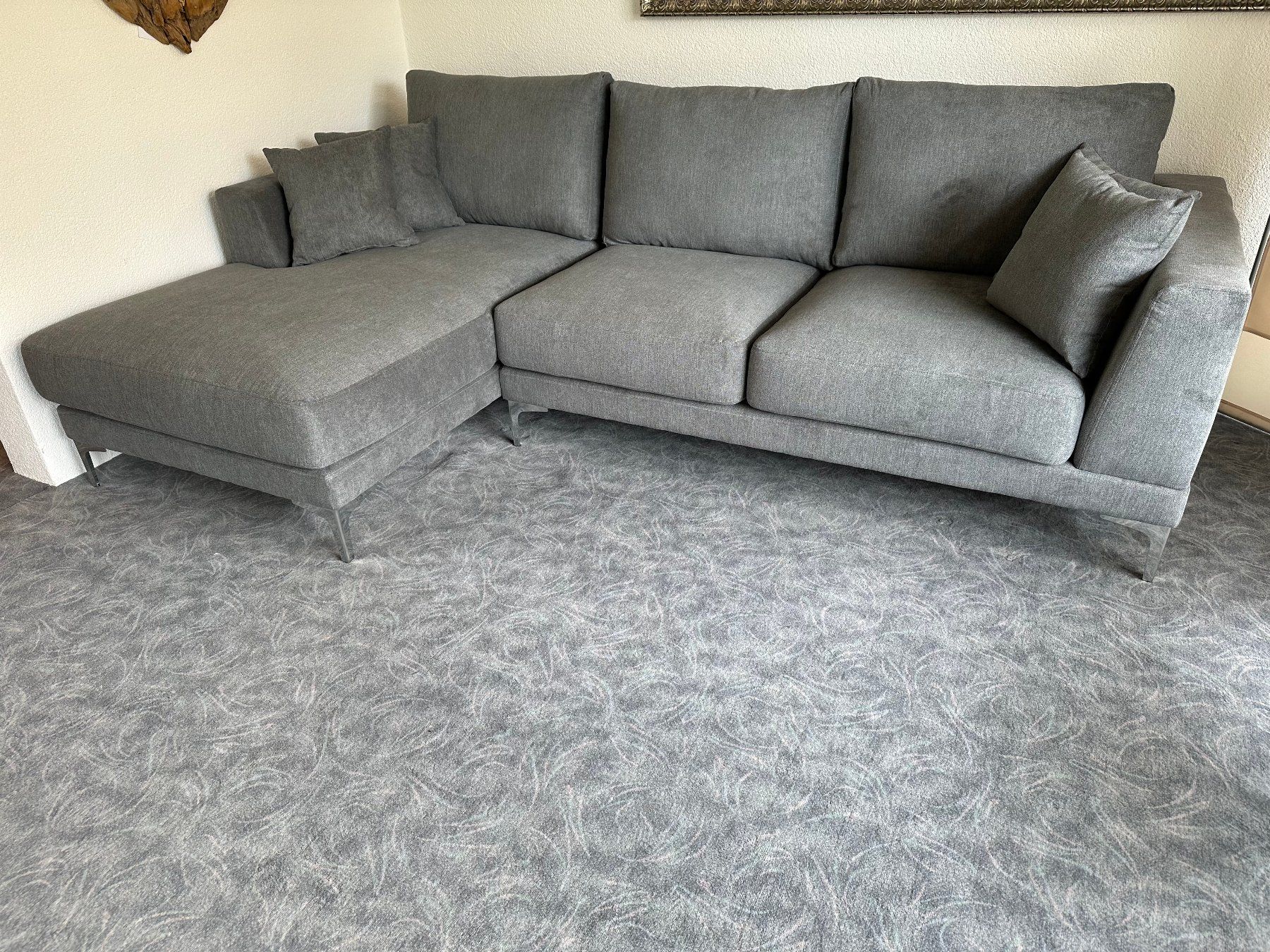 Divani: Sofa GINO Stoff Aston anthrazit dunkelgrau 184 x 258 cm – Nuovo e nell'imballaggio originale da Unterentfelden venduto da moebelrufli