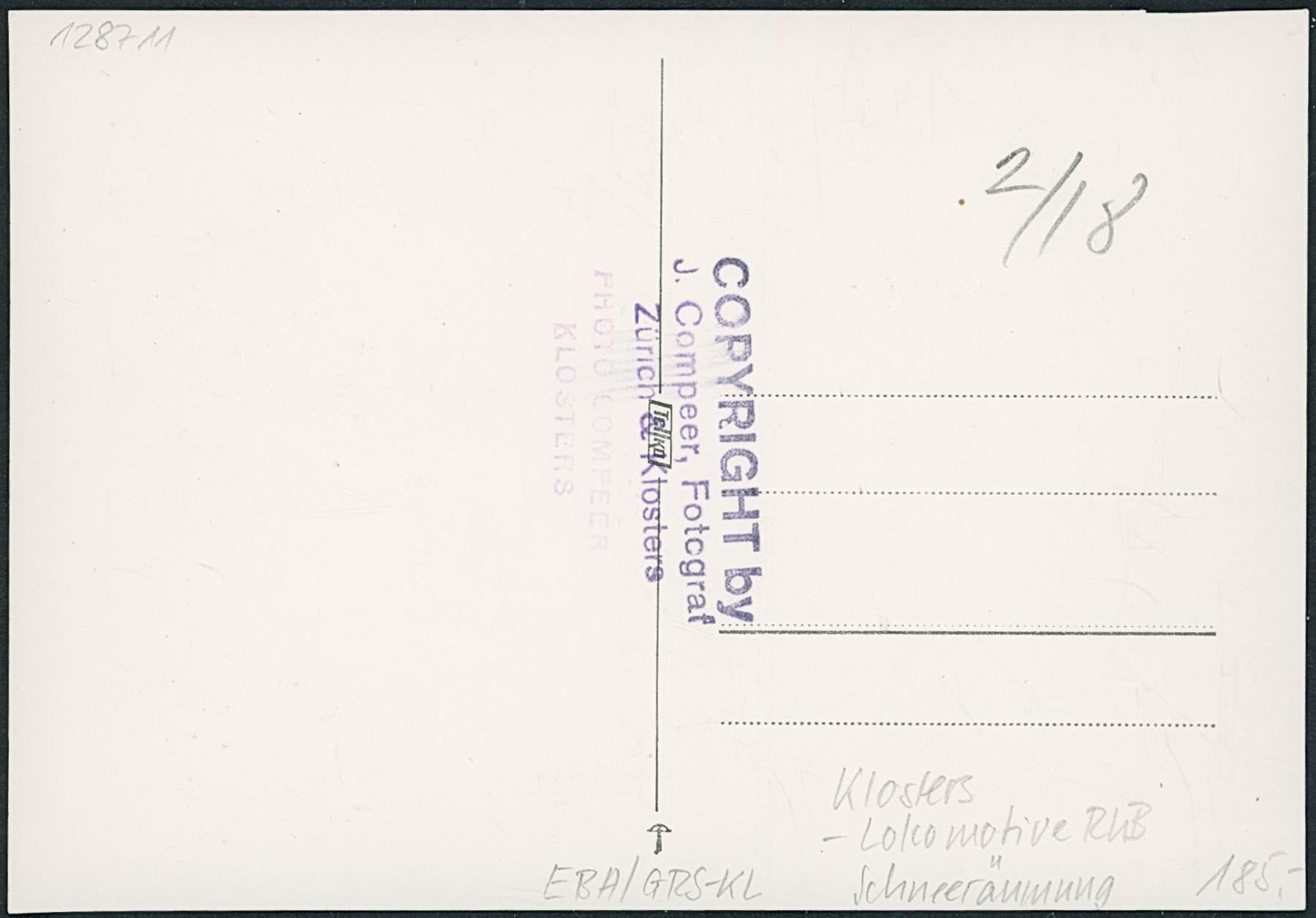 Cartoline postali: GRS Klosters - Rhätische Bahn RhB – Usato da Schindellegi venduto da leecollect 1