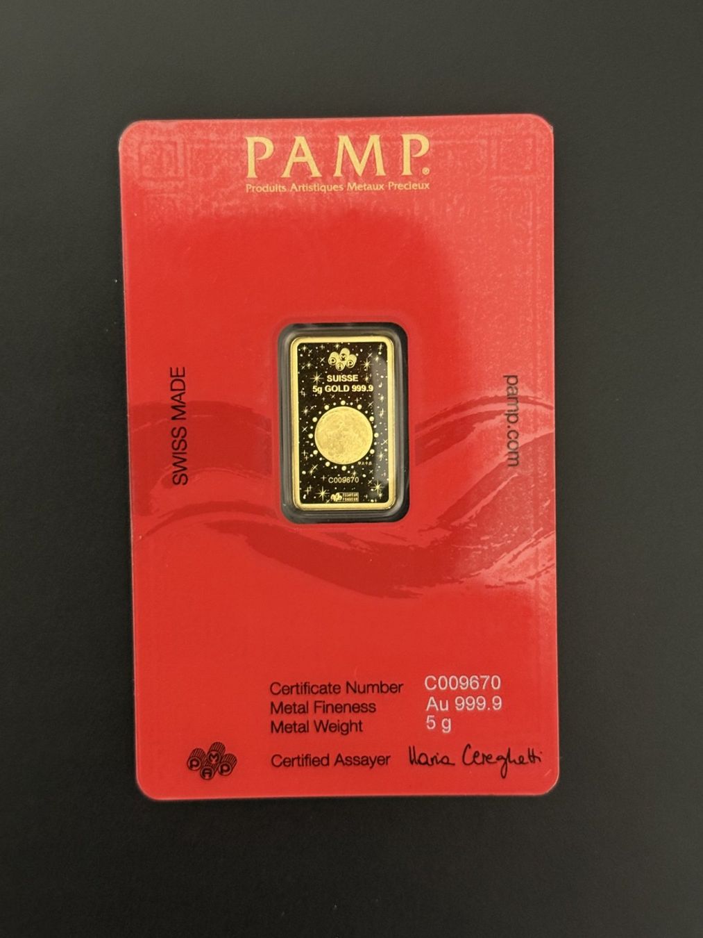 Pamp Metalli preziosi: Goldbarren 5 g Pamp Swiss Made – Nuovo e nell'imballaggio originale da Untersiggenthal venduto da byiggy 1
