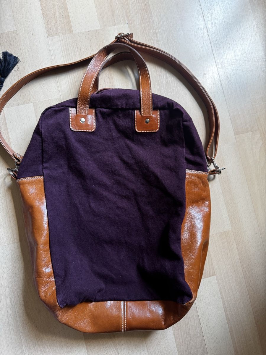Borse: Tasche aus Canvasstoff und Zebuleder – Usato da Uster venduto da twinkle03 1