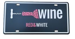 RED & WHITE WINE  - Blechschild (neu, OVP)