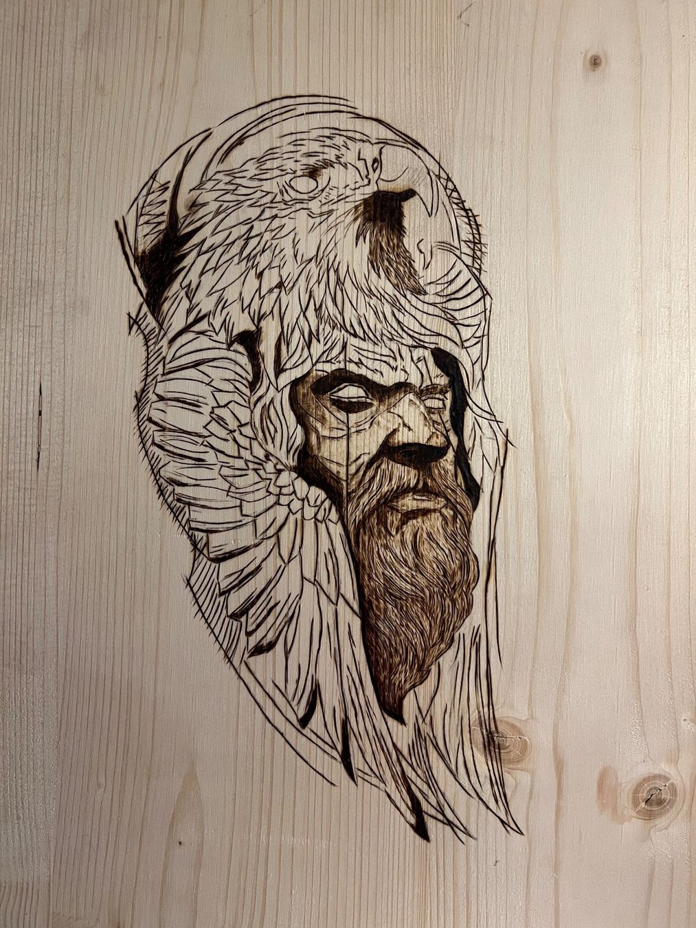 Poster & Bilder: Holzbrett / Brandmalerei / Odin – Gebraucht aus Sternenberg von Coocoo 7
