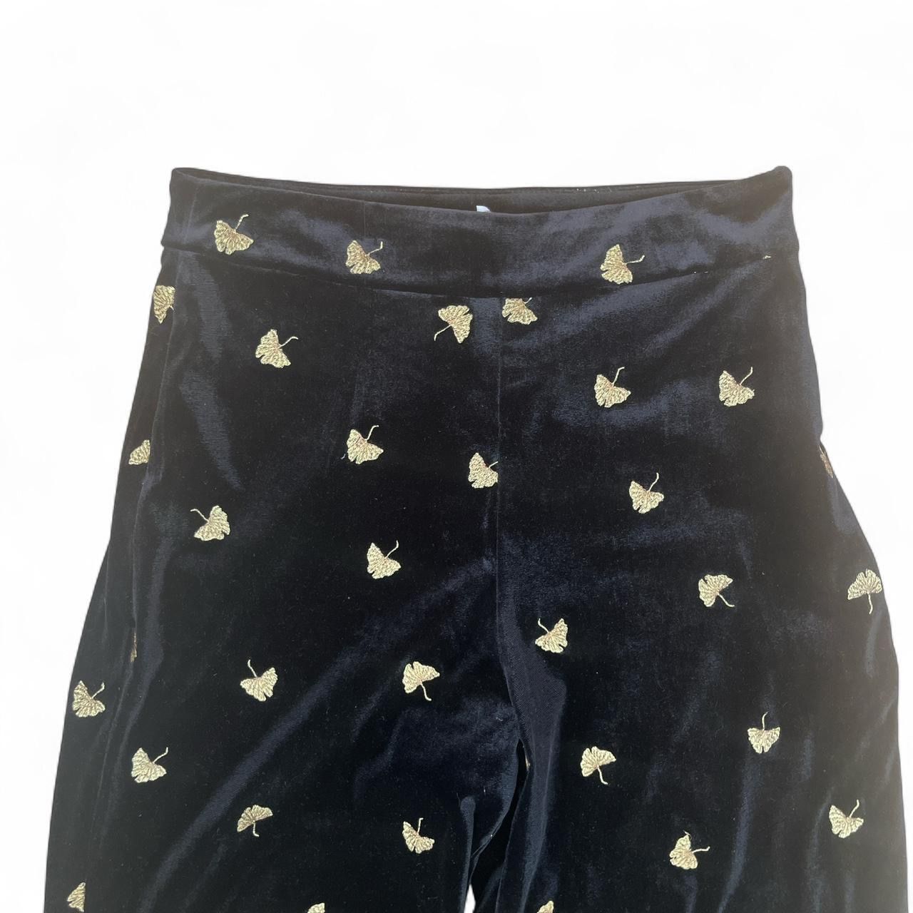 Other Stories Pantaloni: Schwarze Samt Culotte mit Ginkoblättern Grösse 38 – Usato da Zürich venduto da lil_rxs5 2