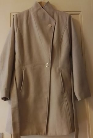 Eleganter, schicker Mantel, beige, Gr. M