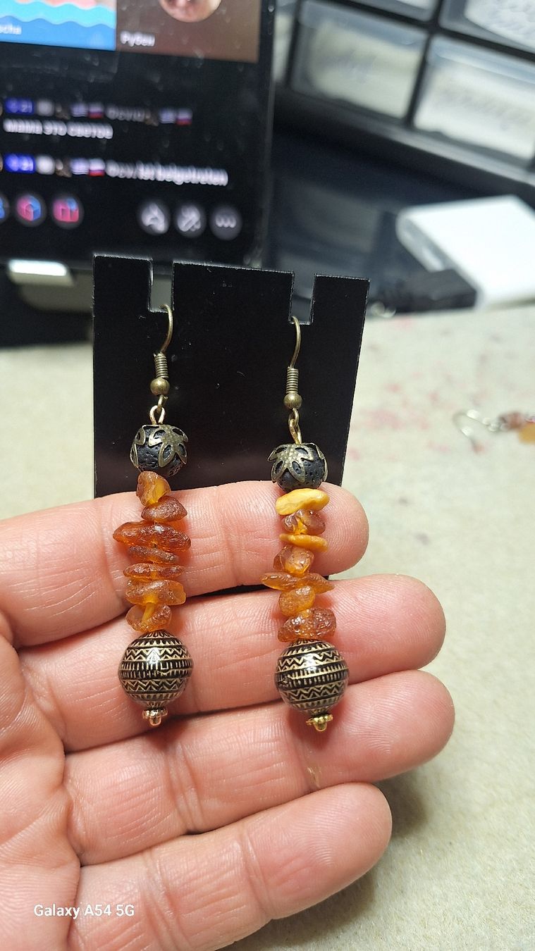 Boucles d'oreille: Ohrringe mit Bernstein – Neuf (Voir description) à Oberglatt ZH par nat_c6k7 1