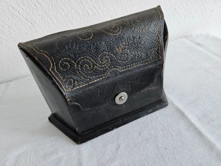 Antike Korrespondenz-Box Leder