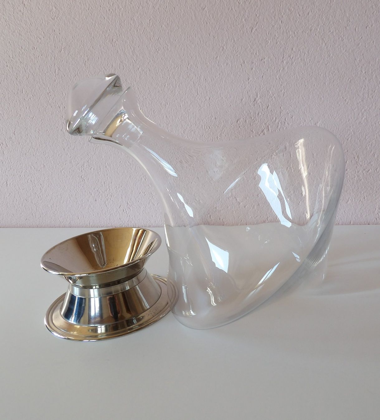 Caraffe: eleganter Weindekanter mit Standfuss – Usato da Niederlenz venduto da Steff99 1