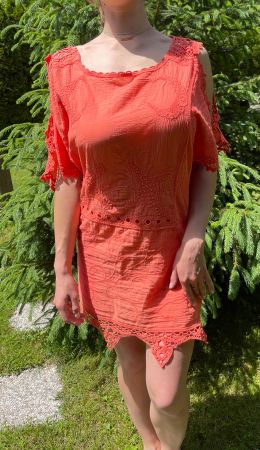 sexy abito di cotone Con ricamo-S/M-vacanze