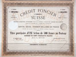 Crédit Foncier et Commercial Suisse, Genève - 1868