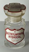 Antike Apothekerflasche Aethylmorphin Morphium Um 1900 9cm