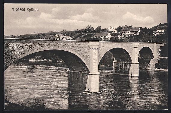 Cartoline postali: AK Eglisau, Uferpartie mit Brücke – Usato da Berlin venduto da bartko-reher