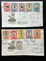 Ungarn 2 gelaufene Briefe 1960 Olympiade Rom
