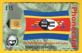 Telefonkarte Swaziland Wasserfall