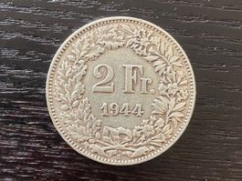 1 x 2 Franken Schweiz 1944 – zirkuliert