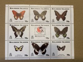 9 Solomon Islands Schmetterling Briefmarken 1994 70c