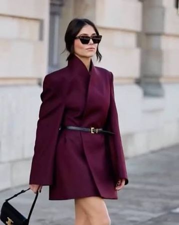 Source Unknown Blazer Kleid Gr. S 34/36 bordeaux