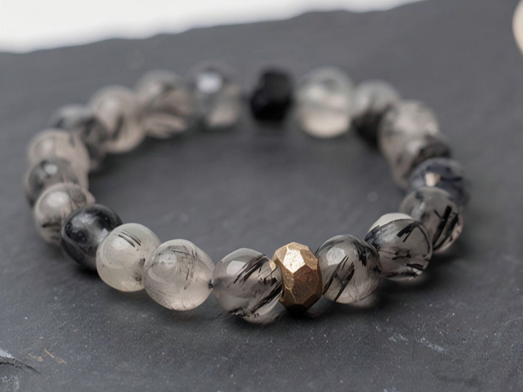 Bracciali & Braccialetti: Armband Rutilquarz & Bronze. 18cm. – Nuovo e nell'imballaggio originale da Aarau venduto da Schmuckhoehle_MD 1