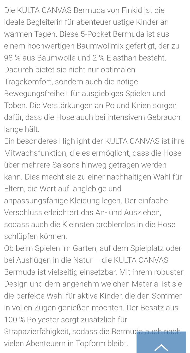 Finkid Hosen: Finkid Kulta Bermuda – Gebraucht aus Grünenmatt von princess_ 4
