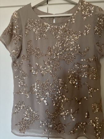 Nile Collection: Elegantes Shirt mit Pailletten, Gr. S.